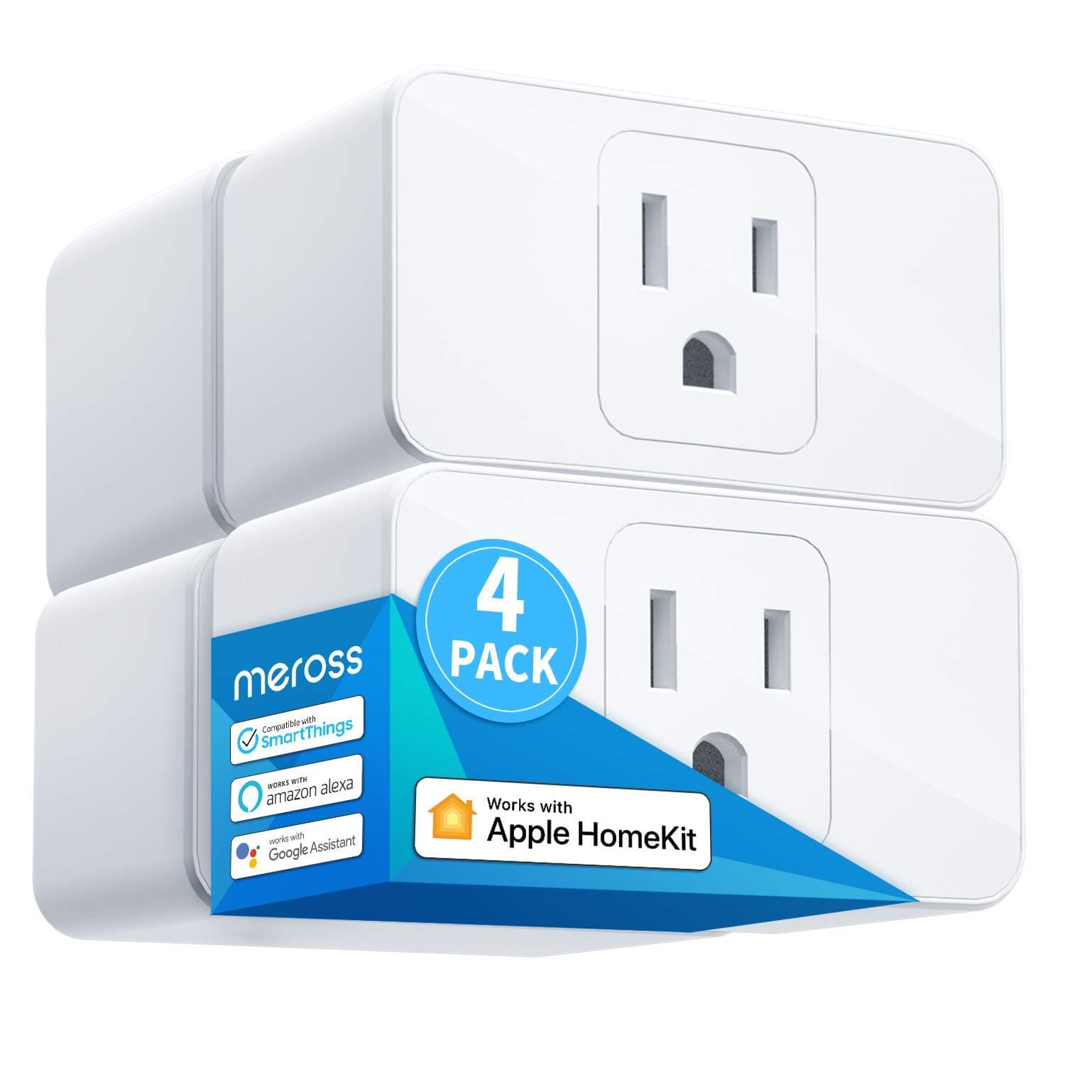 Meross Smart Plug Mini, 16A & Reliable WiFi, Compatible with Apple HomeKit, Siri, Alexa, Echo, Google Home, Nest Hub and SmartThings, App Control, Timer, No Hub Needed