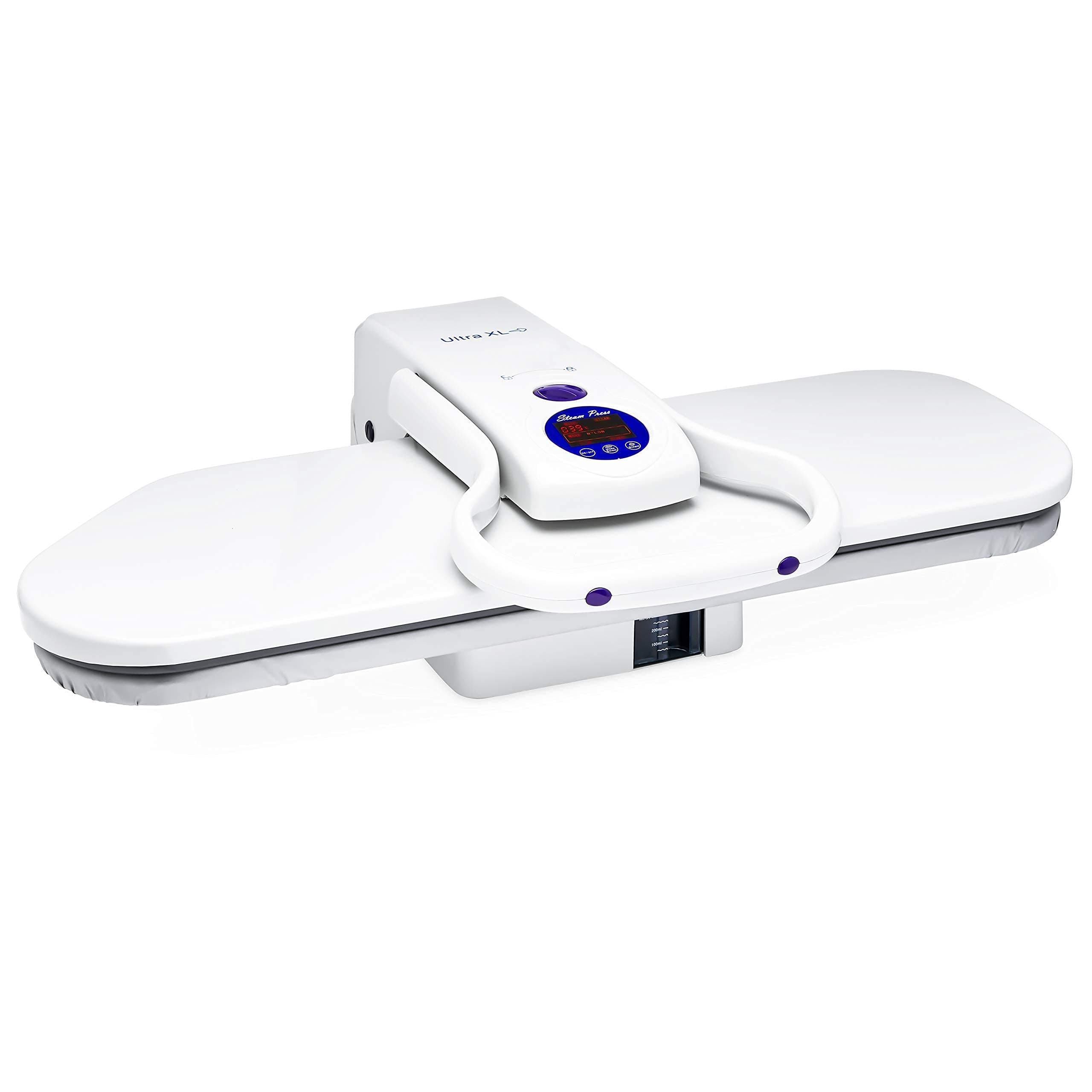 Oversize Pressing Iron/Steam Press | Ultra XL Electronic Iron Press w/ 100LBs. of Pressing Pressure for Home/Business | Multiple Steam Functions & Temp Settings, Large Pressing Surface