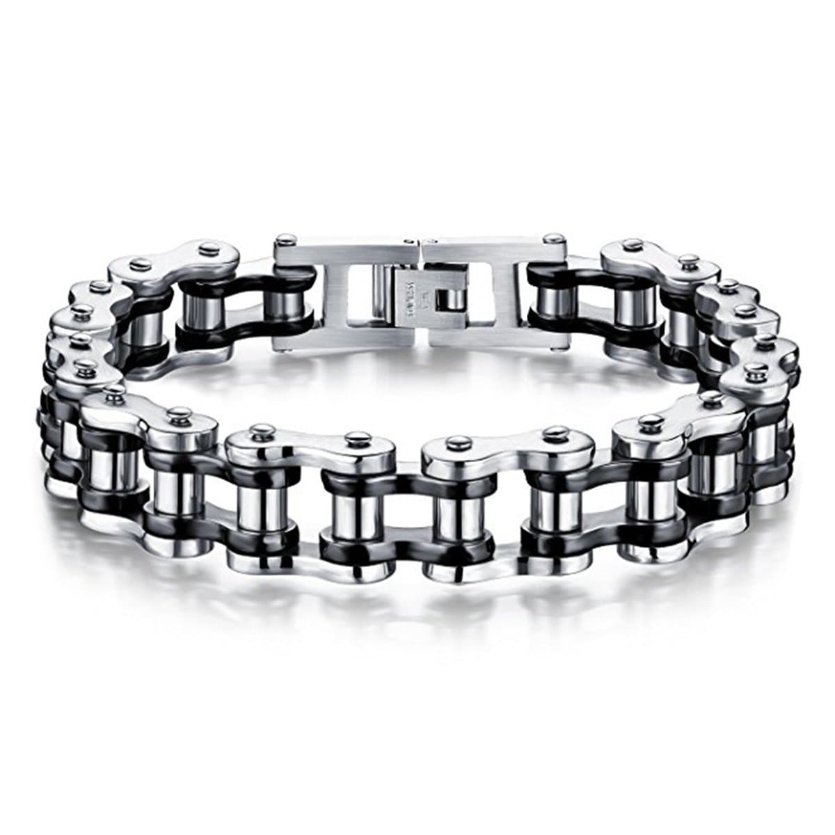 Feraco Mens Bikers Bracelet Stainless Steel Motorcycle Bike Chain Bracelets 8.4 Inch
