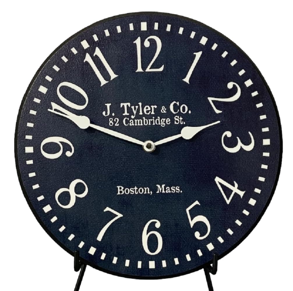 Navy Blue Large Wall Clock | Ultra Quiet Quartz Mechanism | Hand Made in USA Beautiful Crisp Lasting Color | Comes in 8 Sizes | 15-Inch
