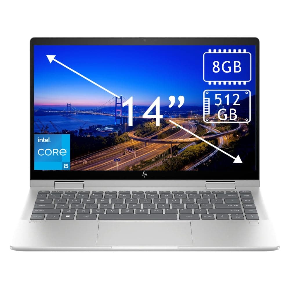 (Upgraded) Tuners Envy X360 14-es1013dx Laptop With 14-Inch FHD IPS Touch Display, Intel Core 5-120U,8GB RAM, 512GB SSD,Intel Iris Xe Graphics, Windows 11, Finger Print, English Silver