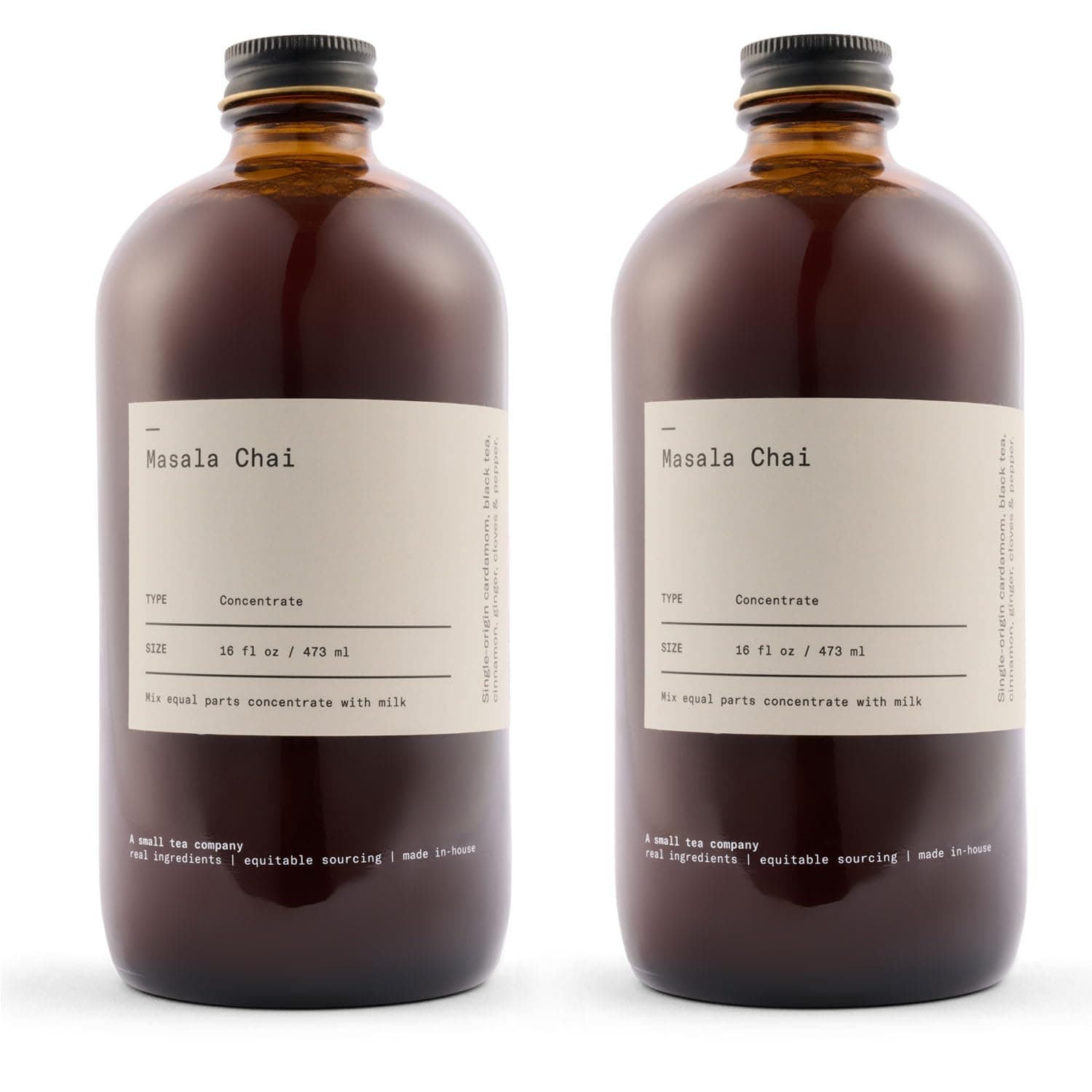 Original Masala Chai Concentrate, Small-Batch, Single-Origin Spices, Hot or Iced Chai, 16 Fl Ounce Bottles (Pack of 2) (Standard, 32, Fl Oz)