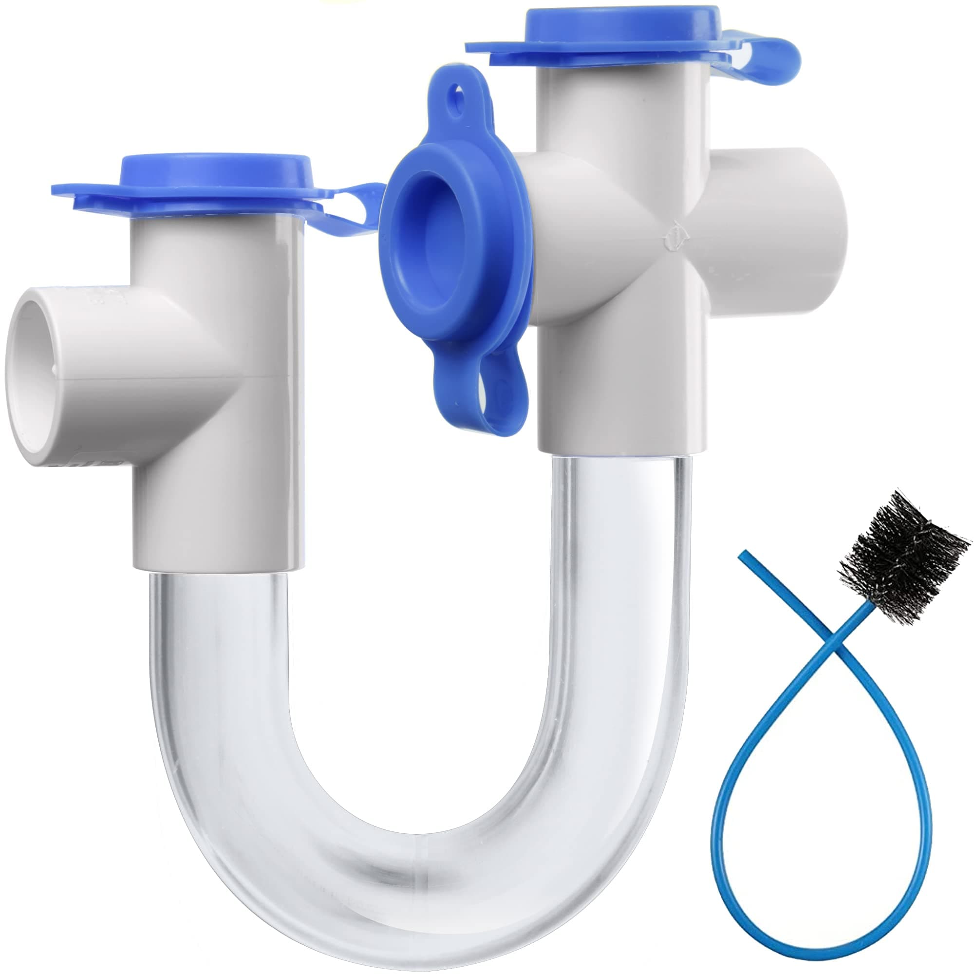 3/4 inch Standard Condensate Trap with 16" Brush, Transparent U Trap,Effectively drains condensate in a variety of HVAC systems…