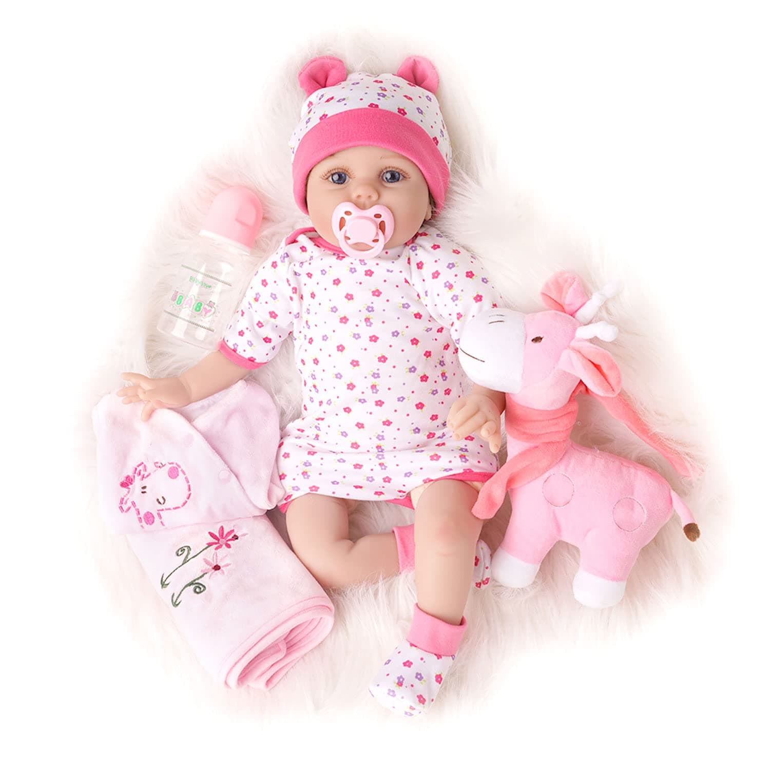 TiaNara Girls Reborn Baby Dolls Lifelike Real Baby Dolls That Look Real 22'' Come with Blanket & Doll Accessories, Gift Set