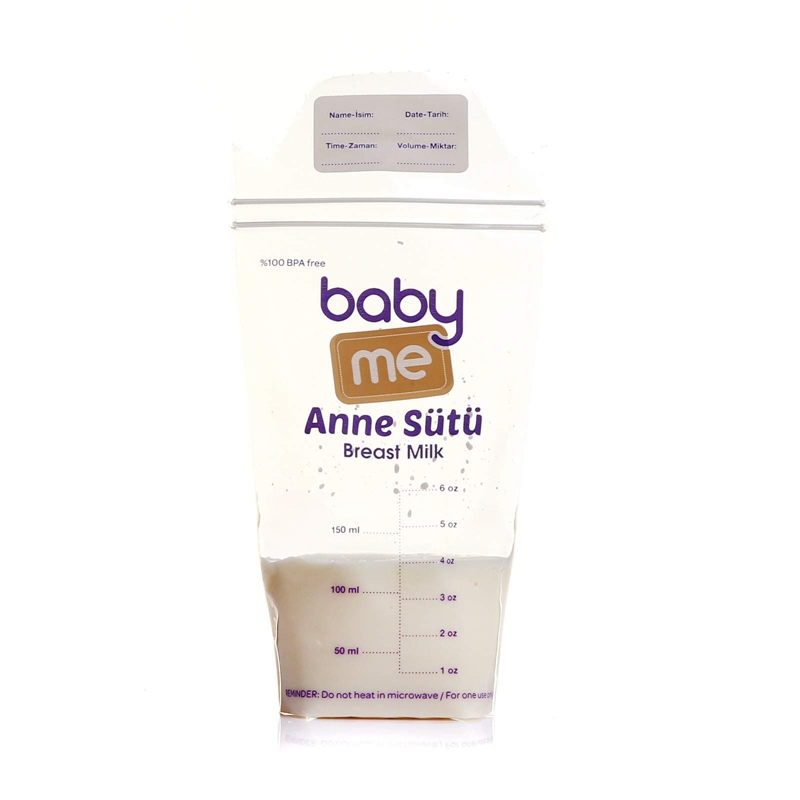 ebebek baby me® Breast Milk Storage Bags, BPA Free & Pre-Sterilized Freezer 180 ml Storage Bags - Pack of 50