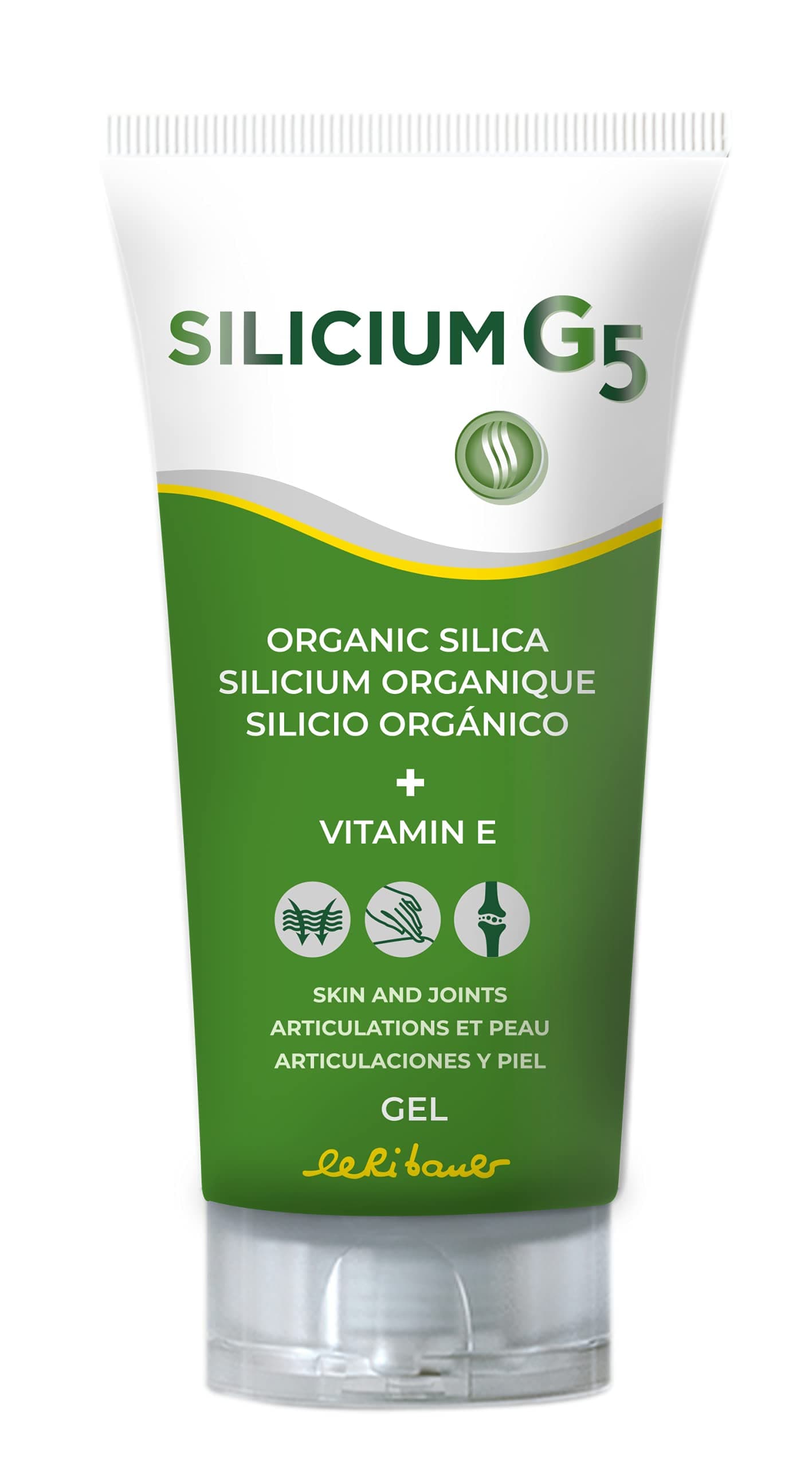 Silicium G5 Gel | Silica gel with Vitamin E Collagen Booster| Pain Relief Gel for Joints Muscles and Bone Pain | Joint Care Supplements | Skin Regenerator. 150 Ml.