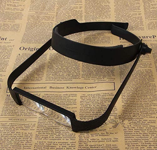 Jewelry Loupes Head Mounted Magnifying Glass Reading Magnifier Glasses Hands Free Handhead Magnifier 1.6X 2.0X 2.5X 3.5X Magnifying Sheet for Reading Eyeglass Jewelry Making Watch Repair Tool Kit