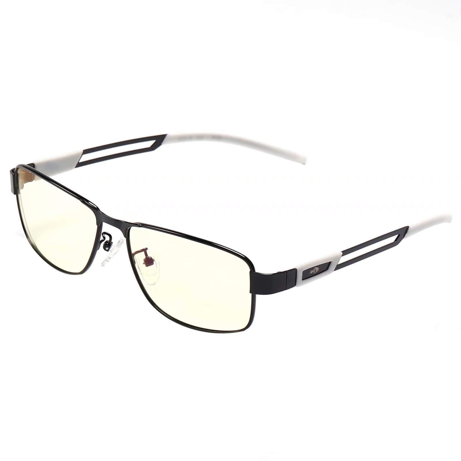 AHT Blue Light Blocking Glasses - Gaming Master Anti-Blue Glasses, E-Sport Gamer Eyeglasses for Women/Men, Anti Eye Strain, Black Metal Frame, Non Prescription