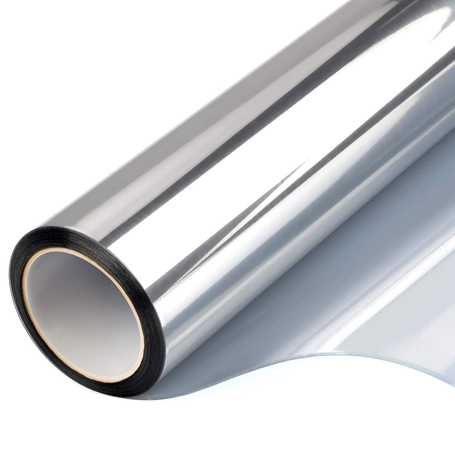 FILMGOO Window Privacy Film One Way Daytime Mirror Tint Treatments UV Heat Control Vinyl Stickers Sun Block Glass Paper Door Covering Reflective 17.5 Inch x 7.8 Feet Silver