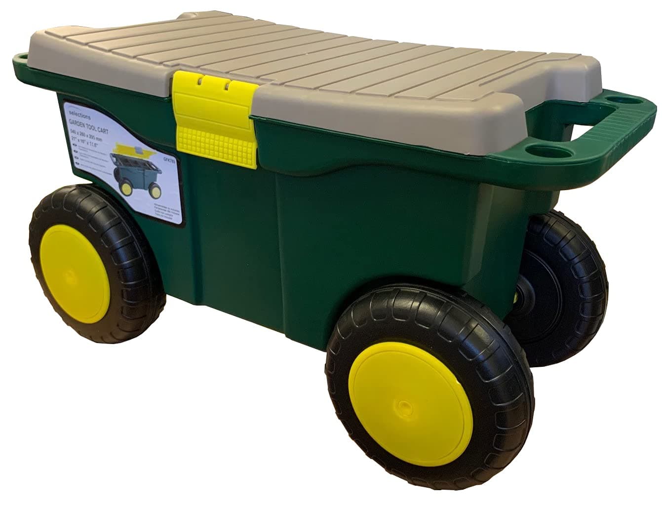 Selections Rolling Garden Seat Sit On Garden Tool Storage Cart Perfect for Weeding