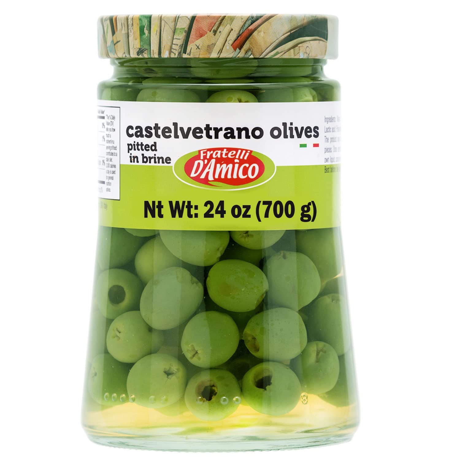 Castelvetrano Sicilian Green Olives, 24 oz, Premium Quality, Imported From Italy, Natural Olive