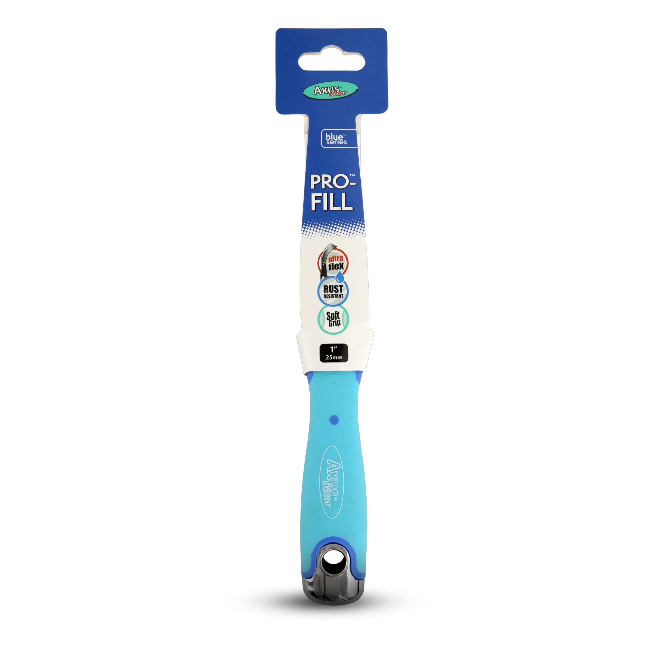 Pro-Fill (Blue Series) Stainless Steel Flexible Filling Knife, Filler Knife - Putty Knife for Professional & DIY Projects, Anti Rust Blade and Rubberized Handle - 1 Inch/ 25mm