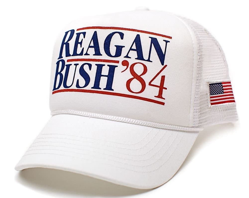 Reagan Bush 84 Hat USA Flag Unisex Adult Cap