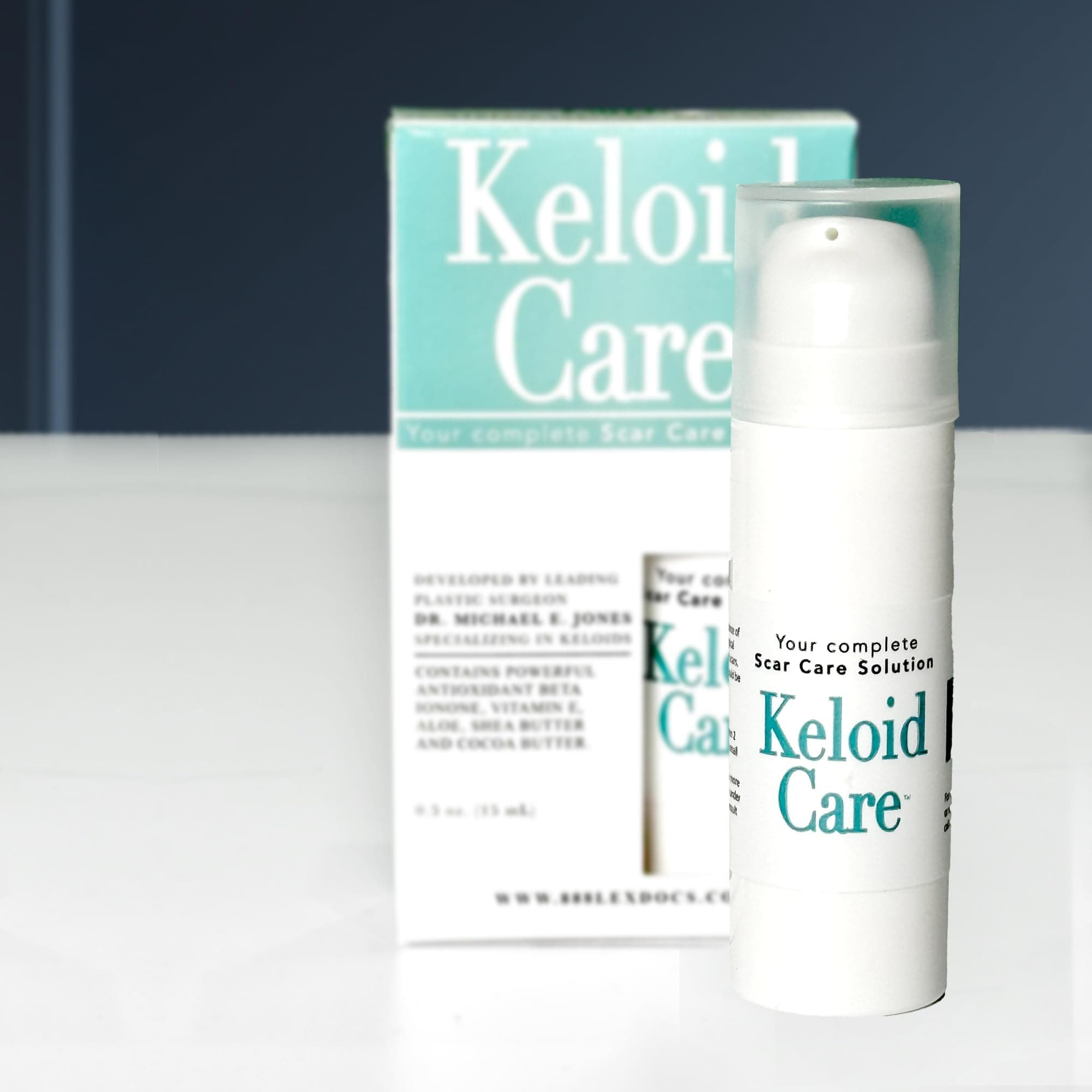 - Keloid Care | Innovative, Fast-Acting Scar and Keloid Treatment Developed by Dr. Michael E. Jones | with Aloe Vera Gel D, Cocoa Butter, Shea Butter, Beta Ionone, Hydrocortisone (.5%), Vitamin E