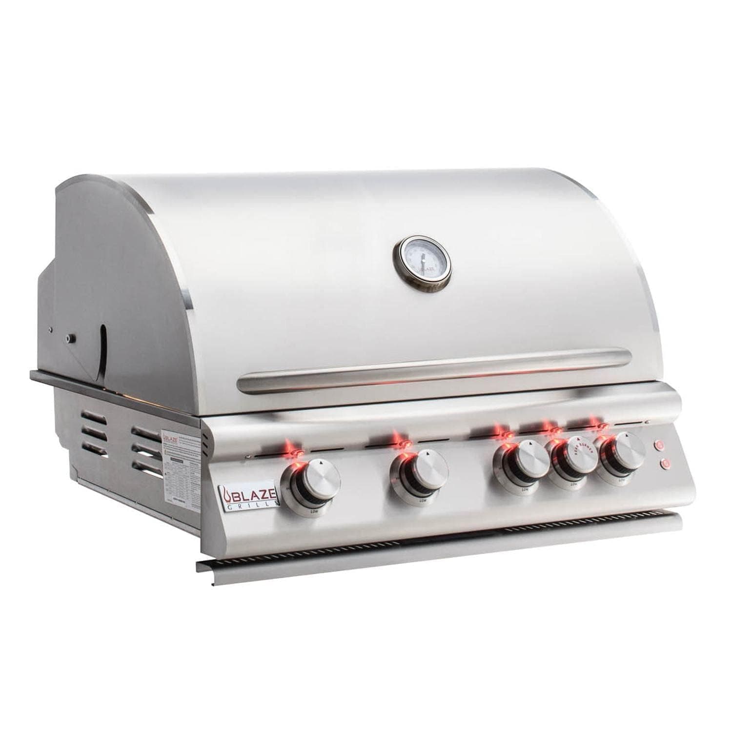 Blaze 32-Inch 4-Burner Built-In Natural Gas Grill | 66,000 BTU | Rear Infrared Burner & Grill Lights | 304 Stainless Steel Construction | BLZ-4LTE2-NG