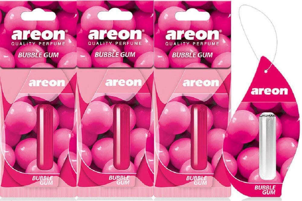 Liquid Car Perfume Air Freshener Bubble Gum Sweets Bubblegum Scent Hanging Pendant Long Lasting 3D 5 ml Multi Pack Set of 3