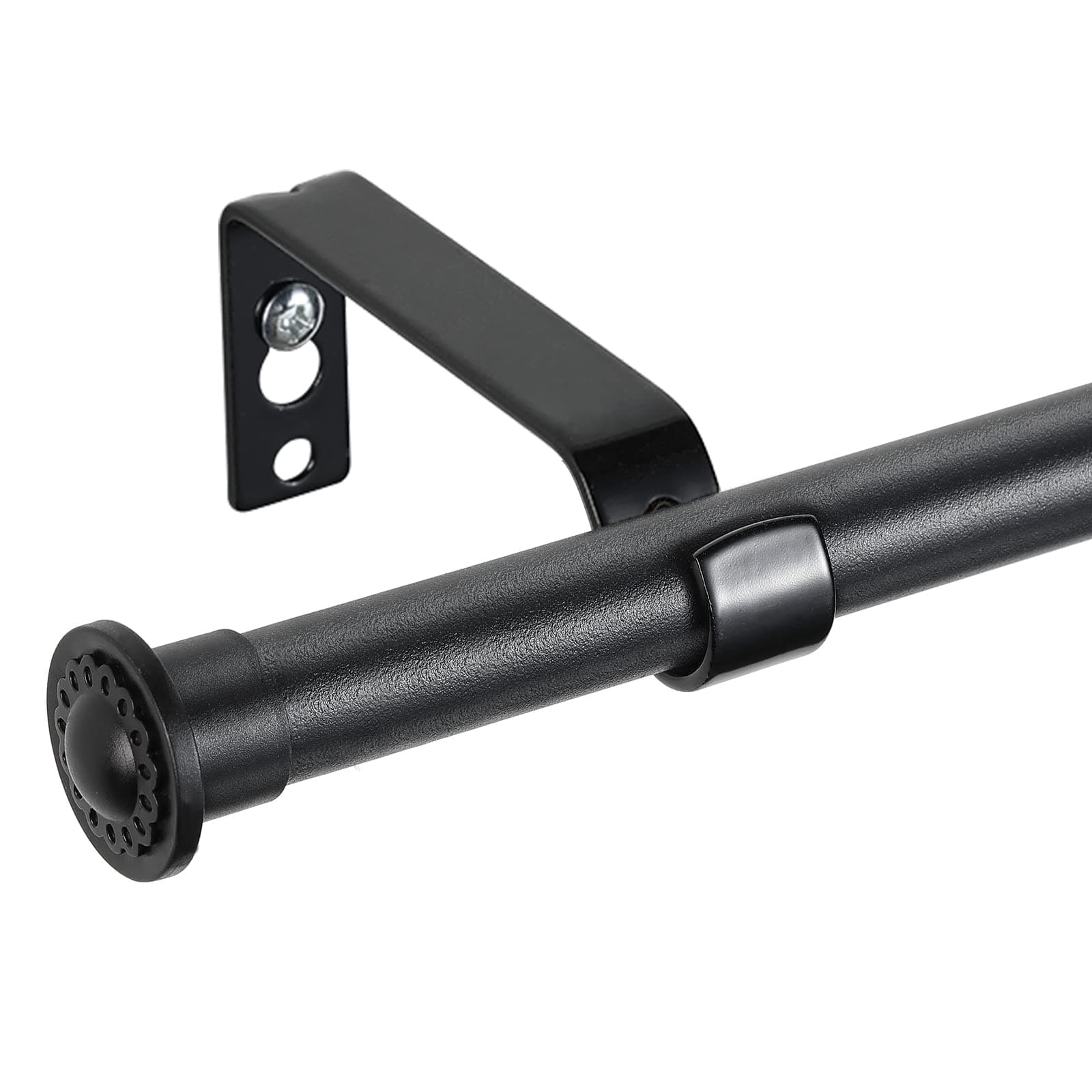 YeYeBest Curtain Rod - 28" to 50" for Windows Small Curtain Rod Set - Modern Simplicity Décor Style 5/8 Inch Metal Pole - Heavy Duty Drapery Rods with Brackets - Black