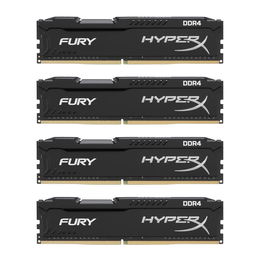 HyperX FURY DDR4 32 GB (Kit 4x8 GB), 2400 MHz CL15 DIMM XMP - HX424C15FB2K4/32, Black