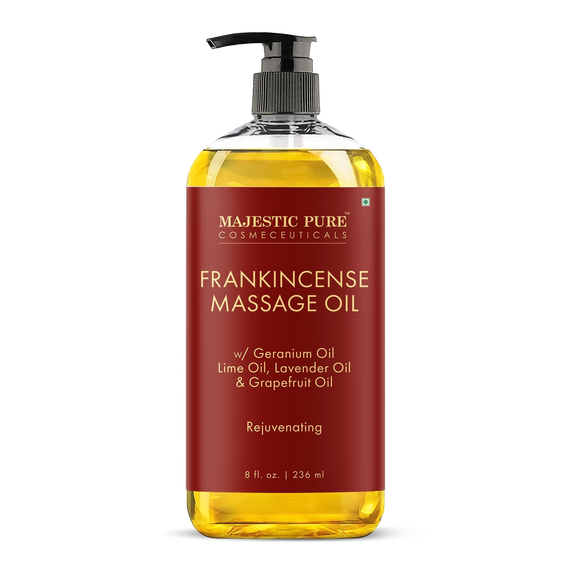 Frankincense Scar & Stretch Massage Oil for Massage Therapy- Refreshing and Relaxing- Natural Oils with Frankincense Essential Oil- All Skin Types- Men and Women Massage Lotion- 8 fl oz