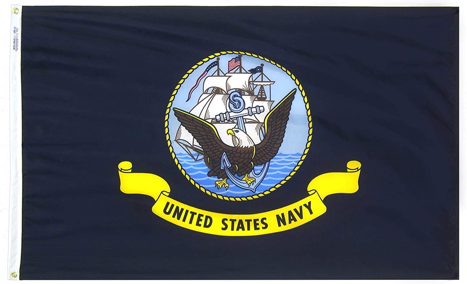 Annin Flagmakers U.S. Navy Military Flag USA-Made to Official Specifications, Officially Licensed, 3 x 5 Feet (Model 439030)