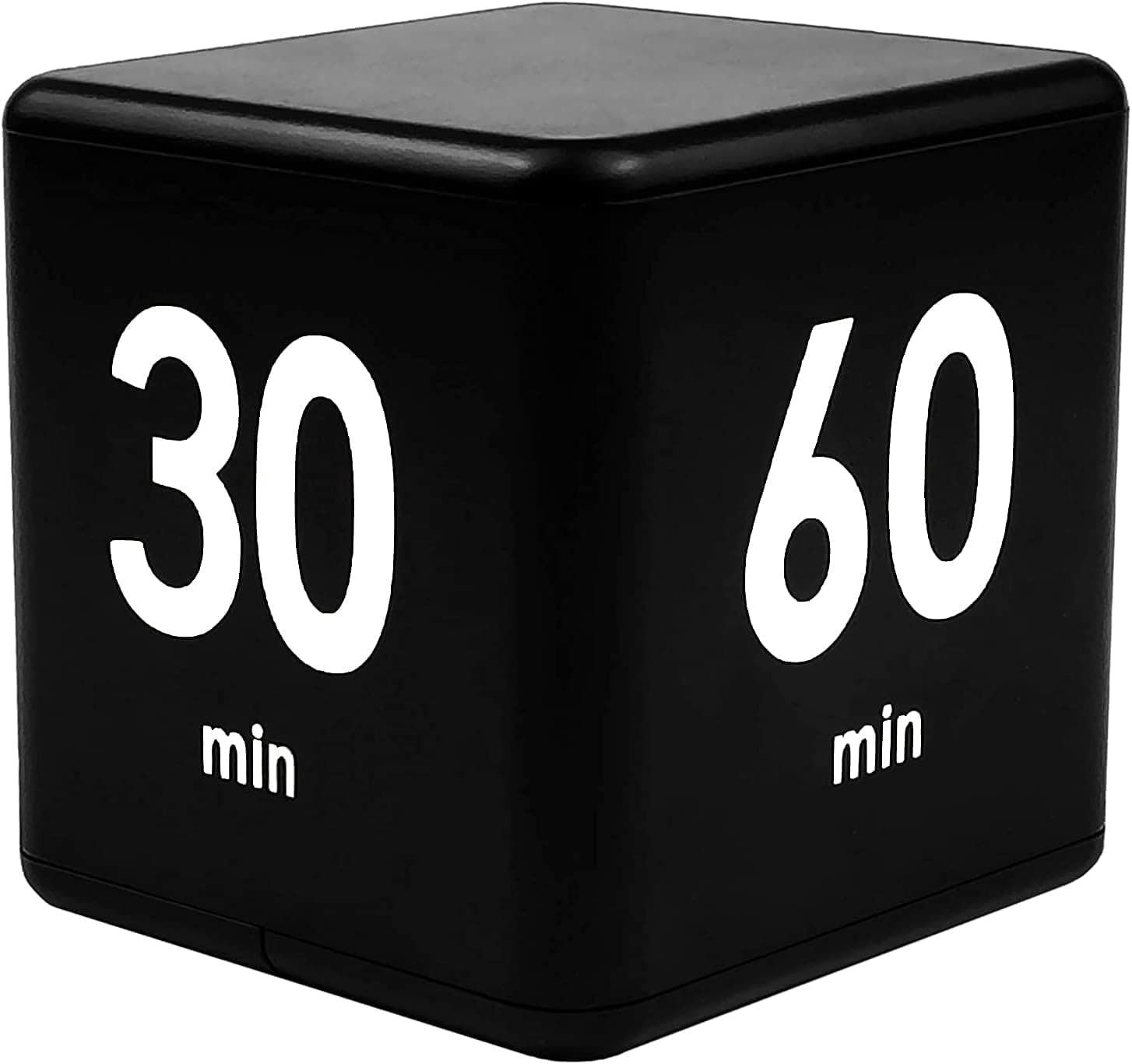 Cube Timer, Productivity Visual Timer 15/20/30/60 Minutes Preset, Desk Portable Rotating Multi Timers for ADHD Time Management Work Study Cooking Workout School (Black)
