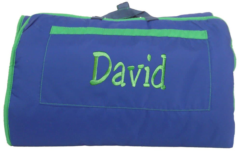Kute Kiddo Personalized Children's Nap Mat for Preschool, Daycare, or Nap Time (Navy & Green)