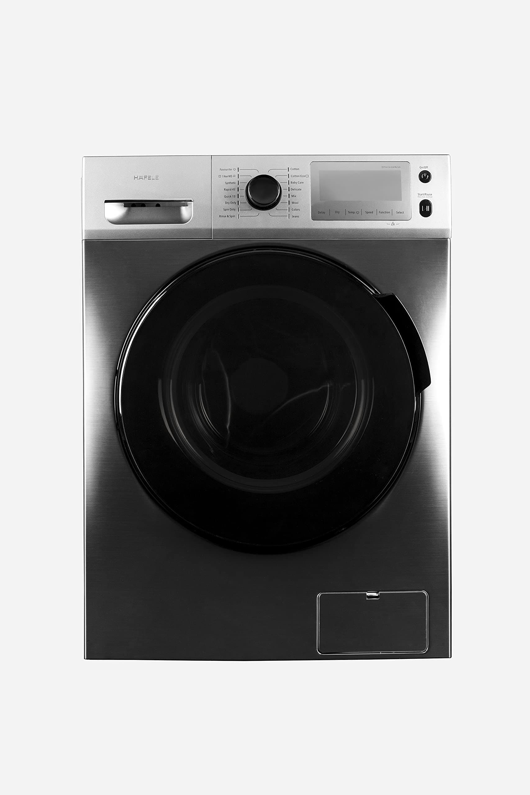 Hafele Coral Plus 086WD, 8kg Fully-Automatic Stainless Steel Washer Dryer Combo with 4 Level Drying, 15 Wash/Dry Programs and Multiple Drying Programs, 1600RPM Spin Speed