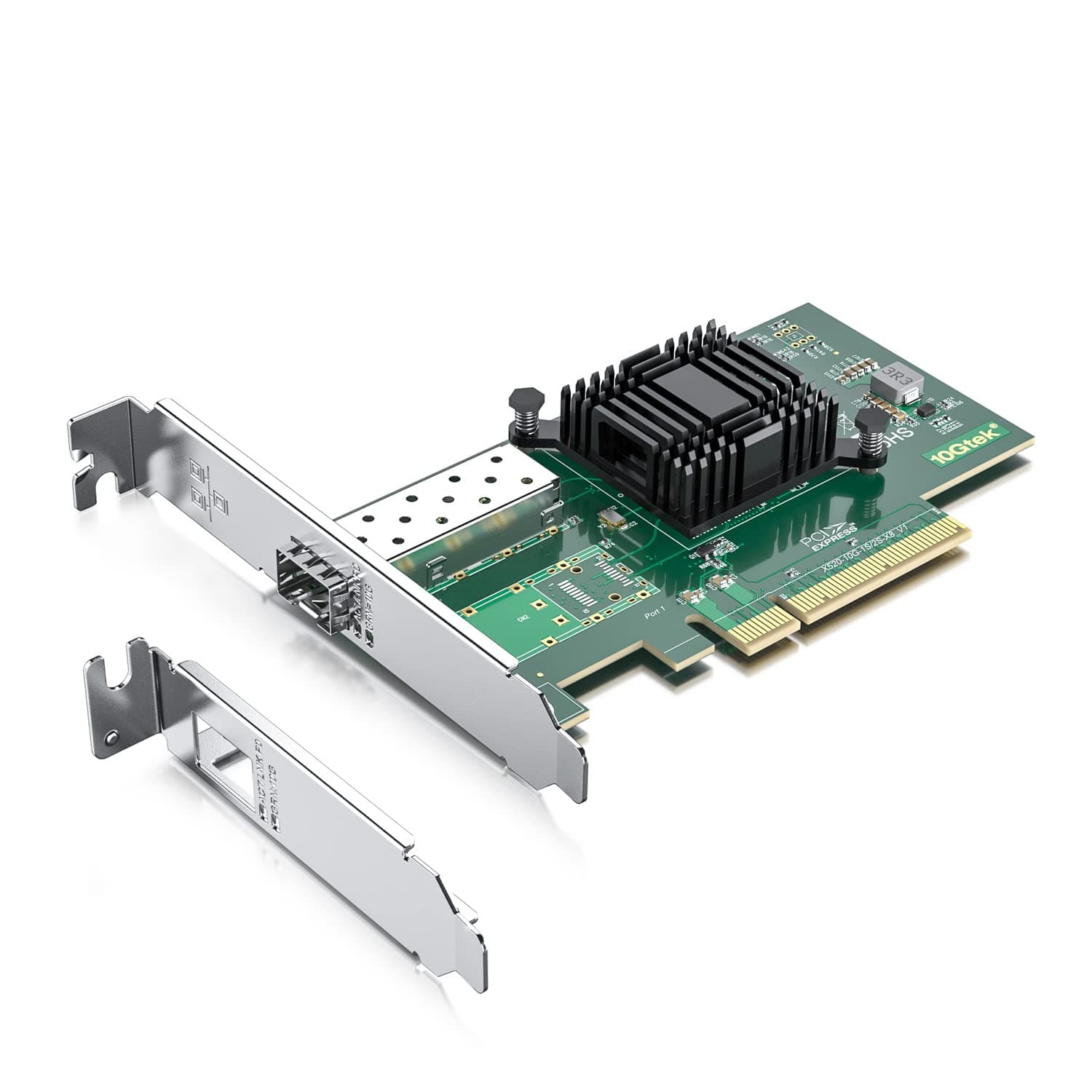 10Gtek 10Gb PCI-E NIC Network Card, Single SFP+ Port, with Intel 82599EN Controller, Ethernet LAN Adapter Support Windows Server/Linux/VMware, Compare to Intel X520-DA1(E10G42BTDA)