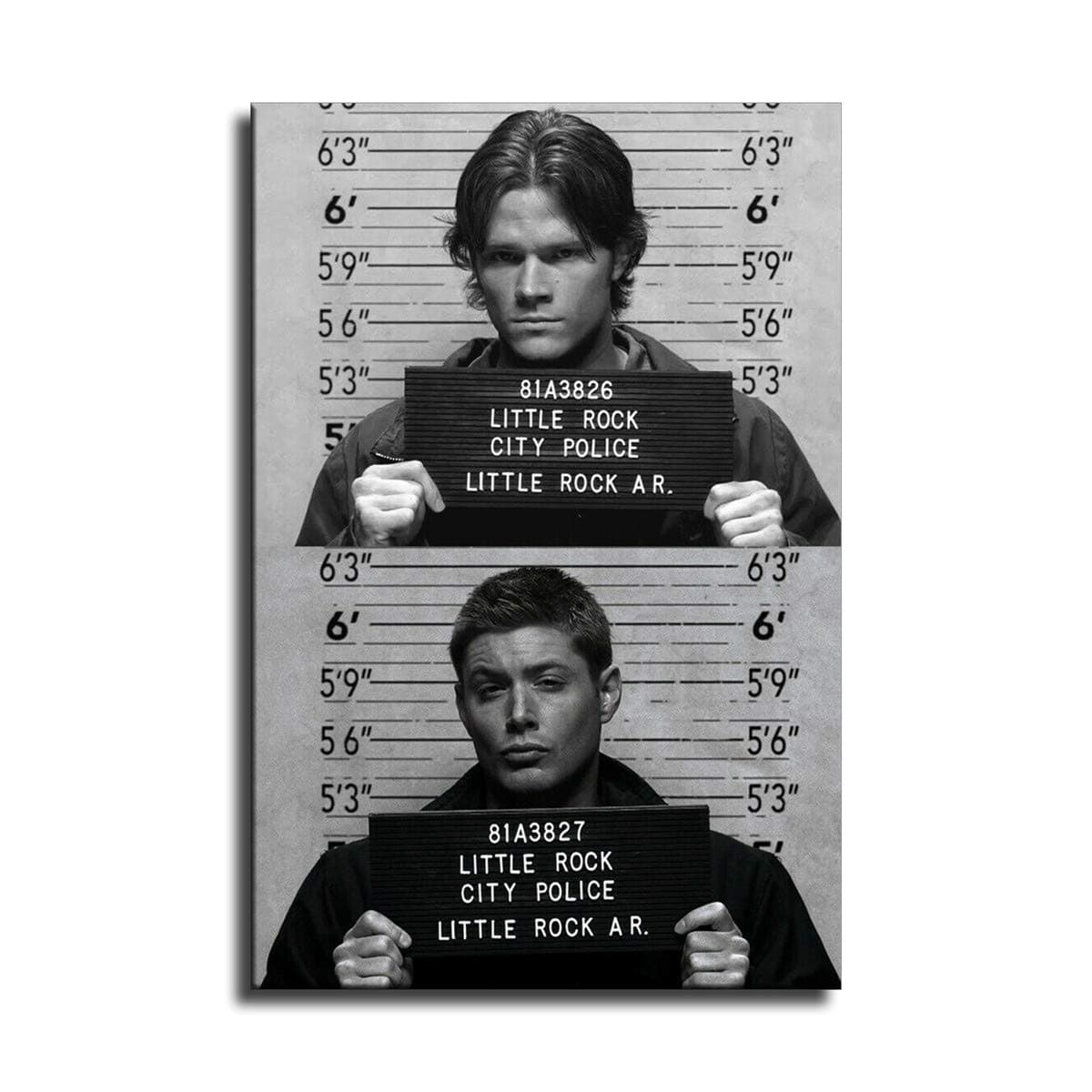 Great Supernatural Mugshot Dean and Sam Winchester Wall Art Modern Artwork Painting Print on Canvas Picture for Living Room Home Decoration Poster 17 (No Framed,12x18 inch)