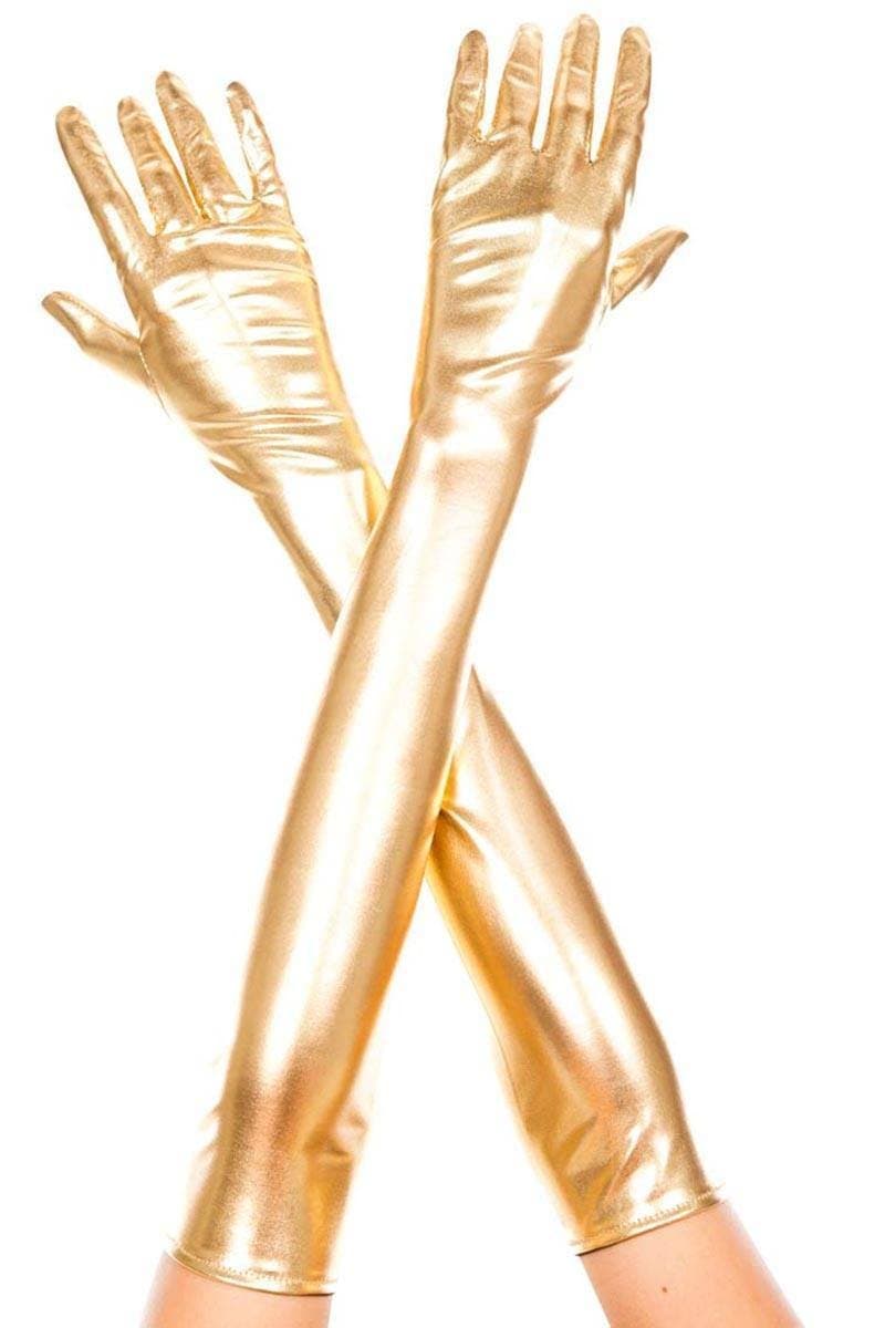 Music Legs Women's Extra Long Metallic Gloves