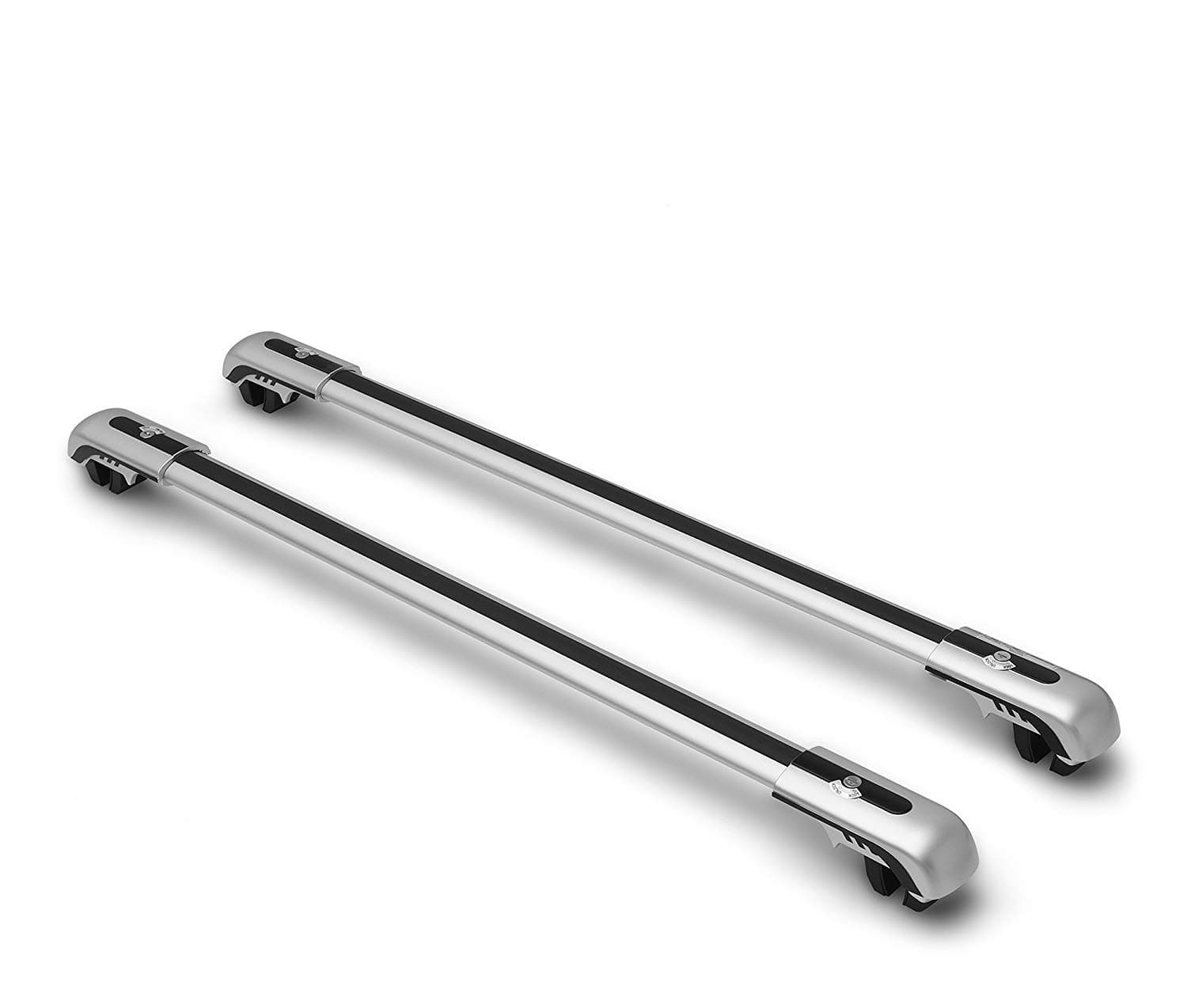 TAC Universal Shark Aluminum Roof Top Rail Rack Cross Bars with Lock System for Snowboard Kayak Canoe Luggage Carrier Truck Pickup SUV Off Road Exterior Accessories (2 Pieces)(Middle Size&Small Size)