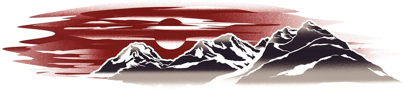 1 RV Trailer Camper Mountain Scene Graphic DECAL-1801