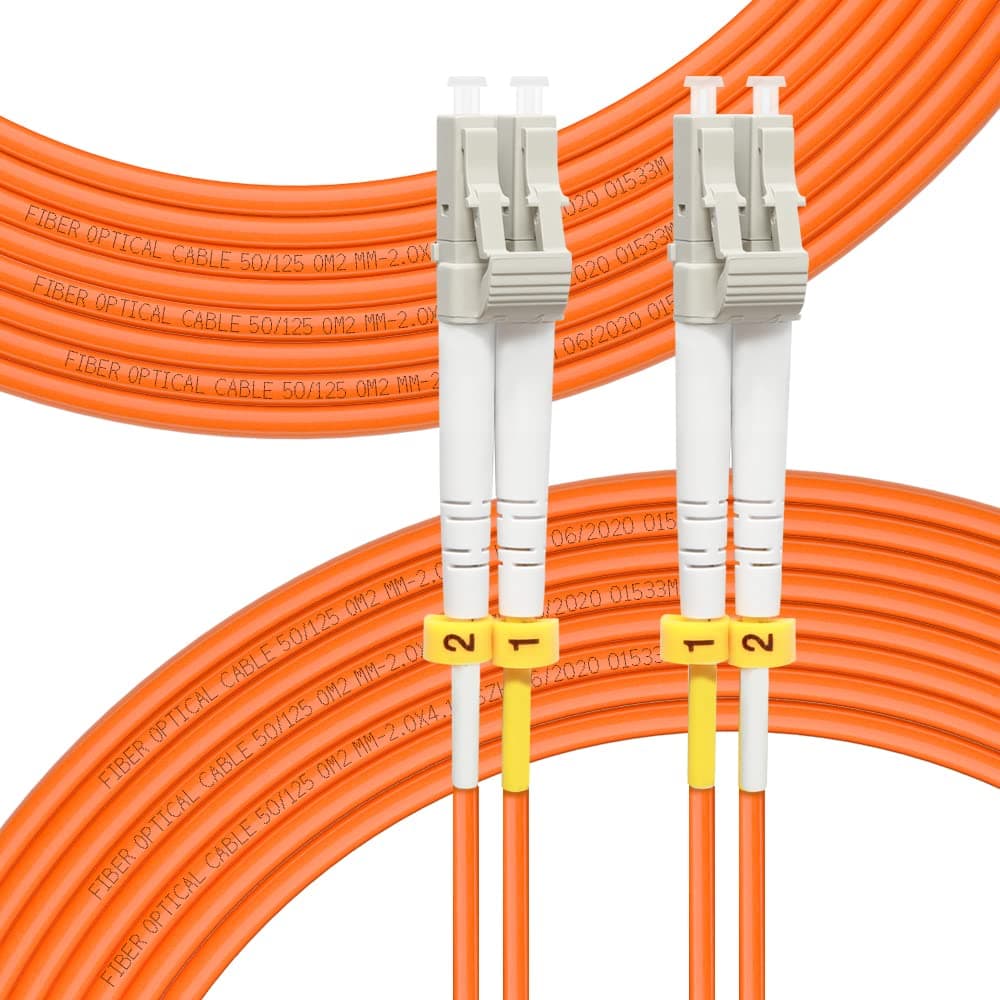 FLYPROFiber- 30M OM2 LC to LC Fiber Patch Cable, Length Options: 0.2m-100m, 1GB Duplex 50/125um Multimode Fiber Optic Cable Cord LSZH 30Meter(98ft)