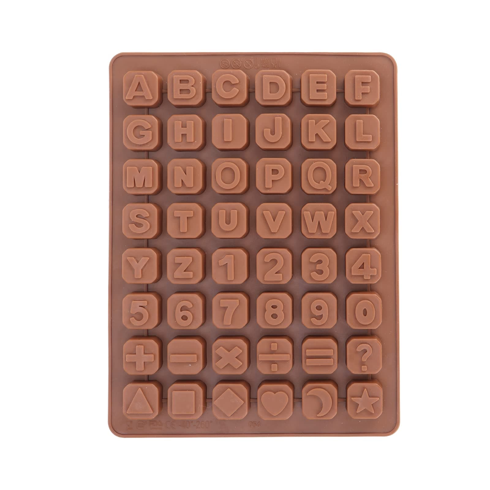 Seifenprofis 26 letters - extra stable - silicone mould, soap mould, baking mould, chocolate mould 34 x 22.5 x 2.5 cm. , Silicone, brown, Buchstaben 48