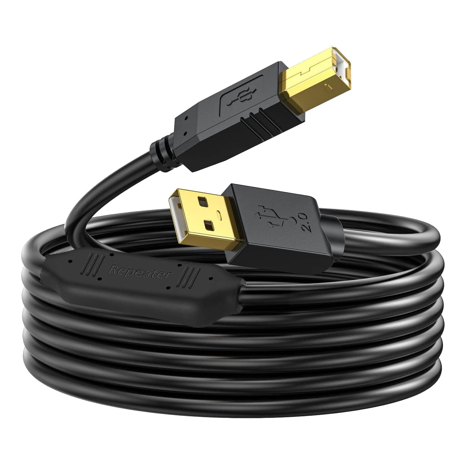 Printer Cable 50 FT - USB A to USB B Printer Cable Compatible with HP, Canon, Brother, Samsung, Dell, Epson and More