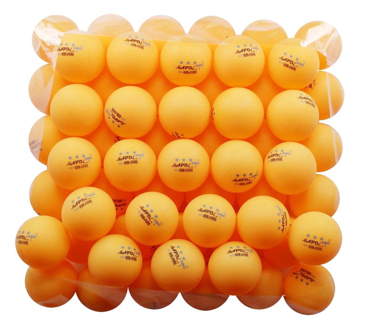 MAPOL 50- Pack Orange 3-Star Premium Ping Pong Balls Bulk,Advanced Training