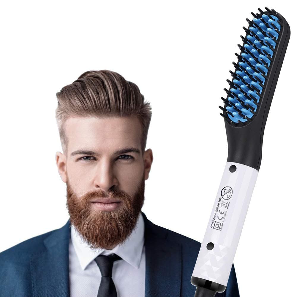 Beard/Hair Straightener Brush for Men, isightguard Electric Hot Comb,Beard Flat Iron,Fast Shaping for Beard Grooming and Hair Styling for Men