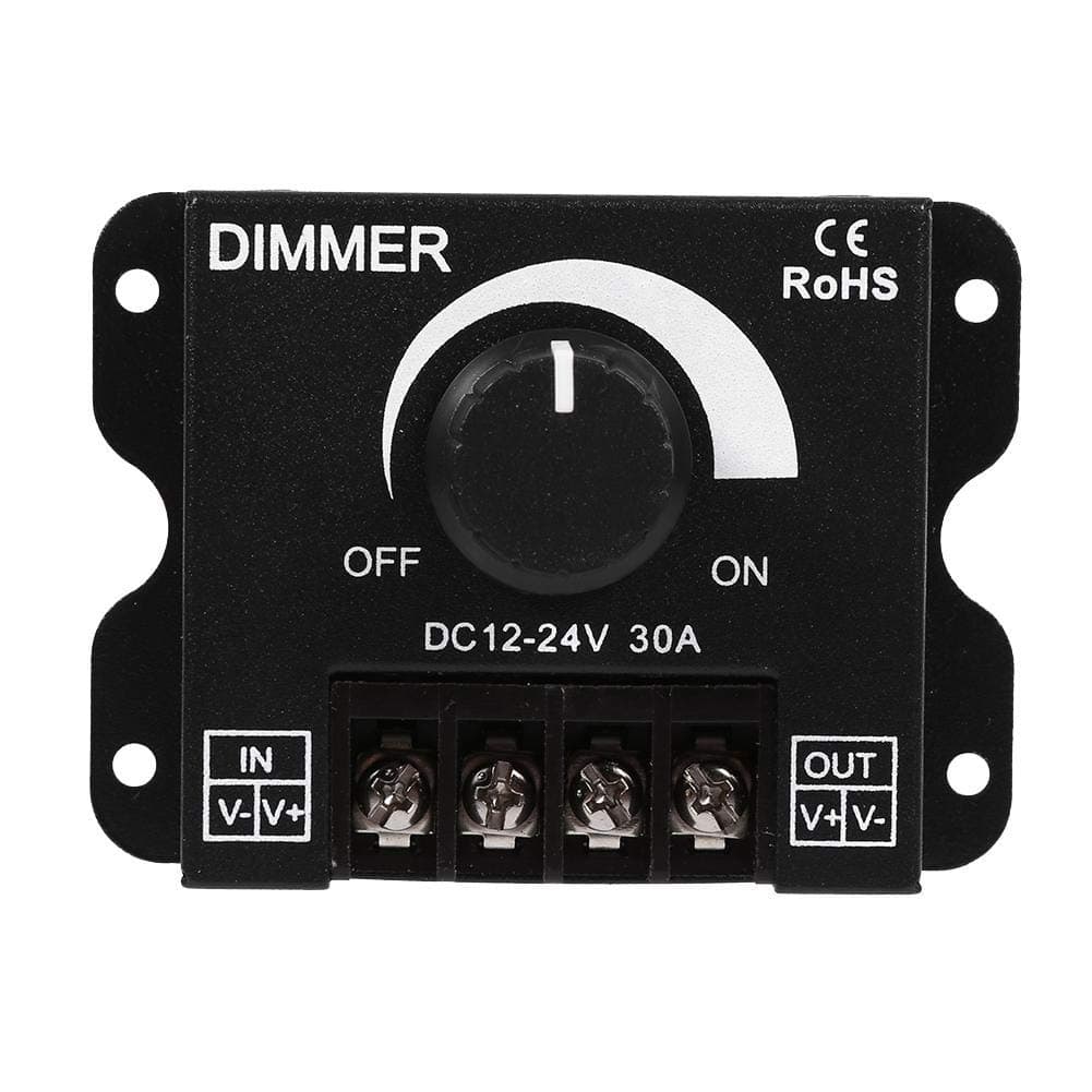 Led Switch Dimmer, DC 12V-24V 30A PWM Dimming Controller, Adjustable Brightness Light Switch Dimmer Controller for LED Strip Light