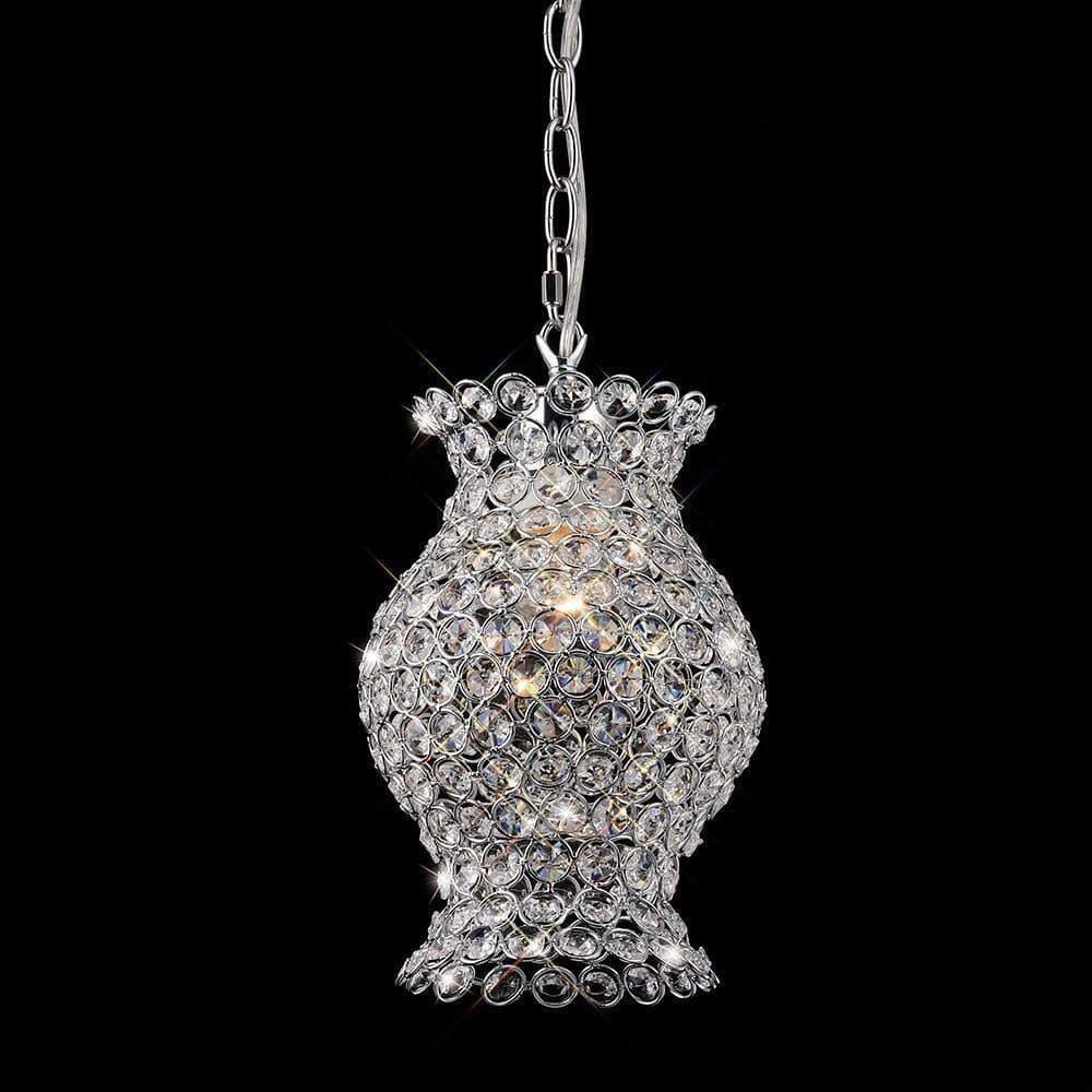 Kudo Crystal Vase Shade Non-Electric Polished Chrome/Crystal