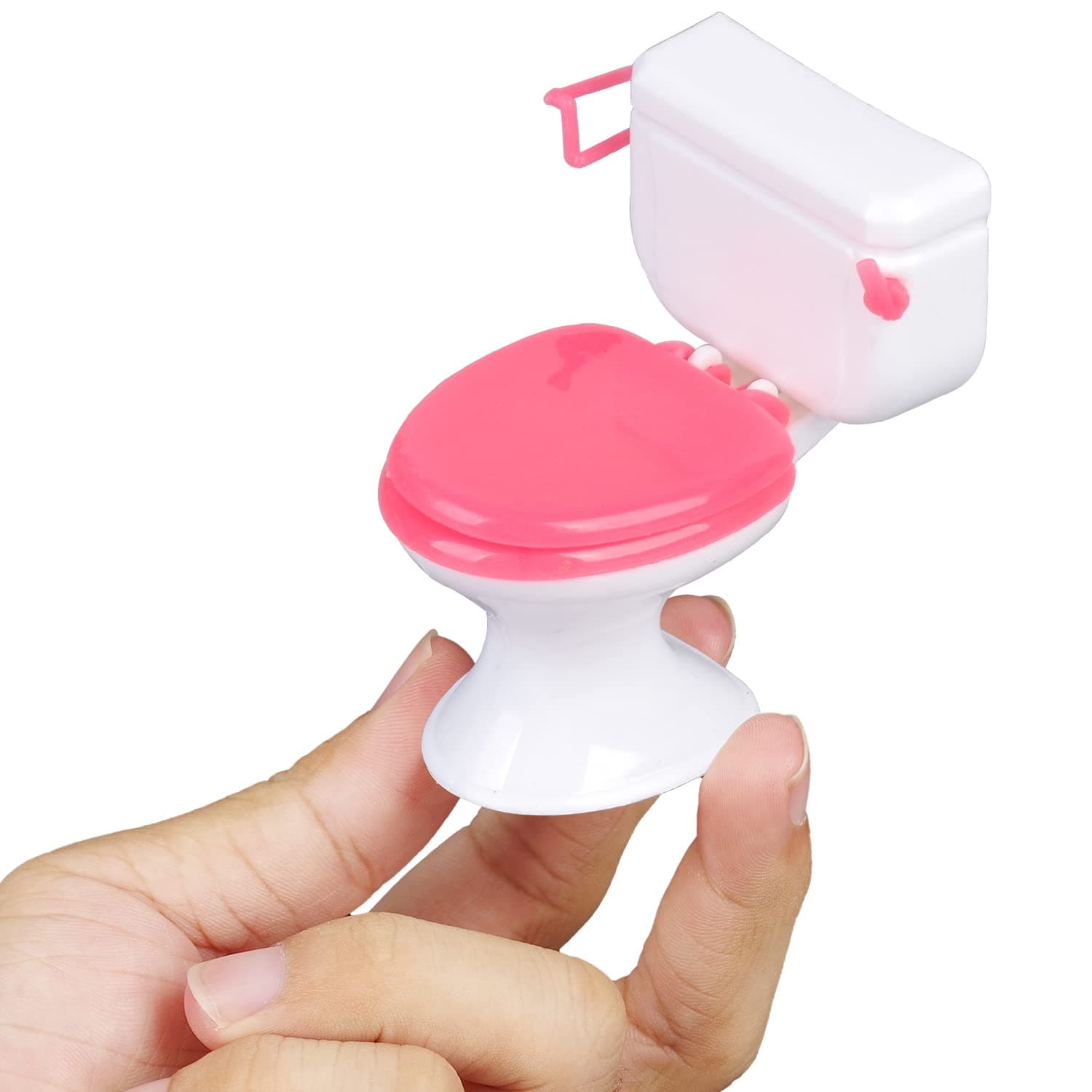 3pcs Miniature Toilet Cake Toppers Decor, Mini Toilet Toy Funny Toilet Gift, Doll Accessories Dollhouse Toilet for Girl Party Favours