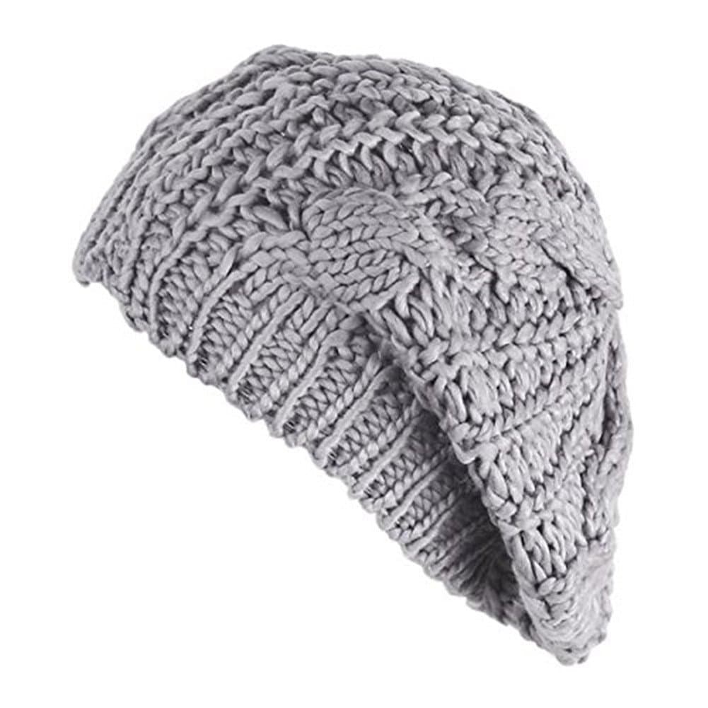 Women Winter Warm Ski Knitted Crochet Baggy Skullies Cap Beret Hat