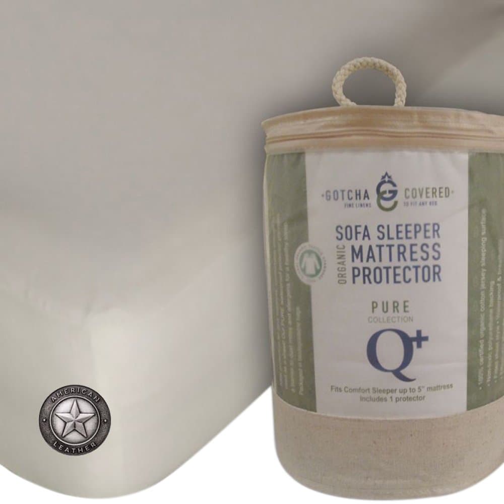 Gotcha American Leather Comfort Sleeper Mattress Protector - Profile up to 5", Queen Plus, Natural