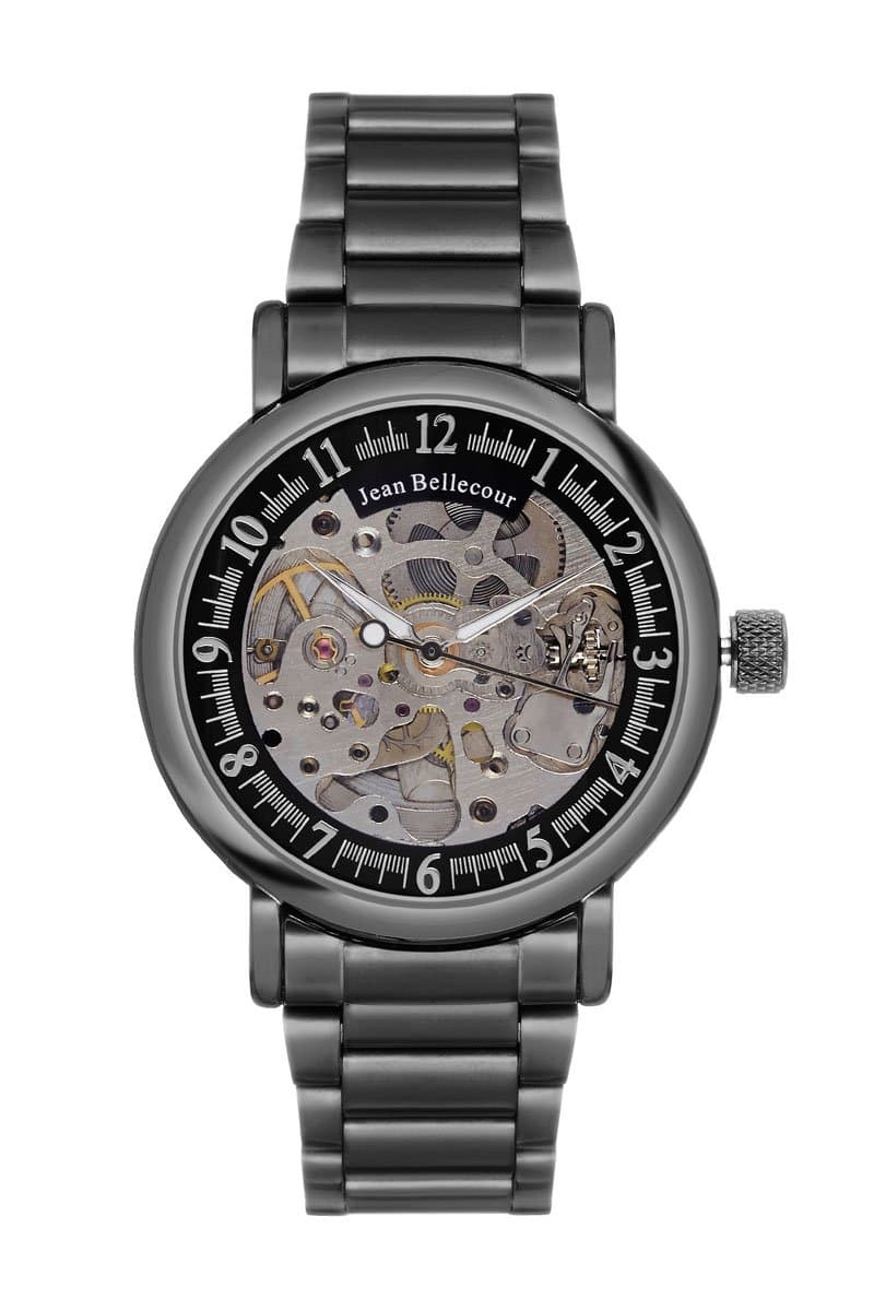 Jean Bellecour Men's Analogue Classic Quartz Watch with Stainless Steel Strap REDH3