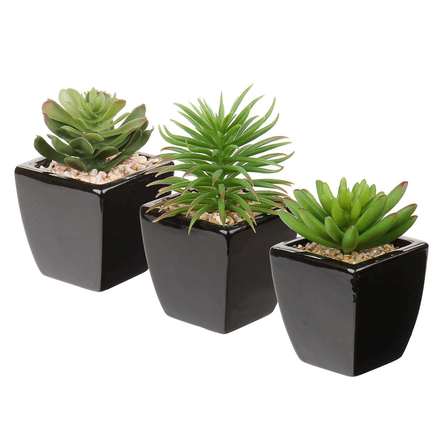 Oairse Artificial Succulent Plants Series Fake Plants Succulents in Ceramic Pot Set of 3 Faux Succulents Mini Potted Artificial Plant for Bathroom Shelf Kitchen Patio Home Office Table Decor
