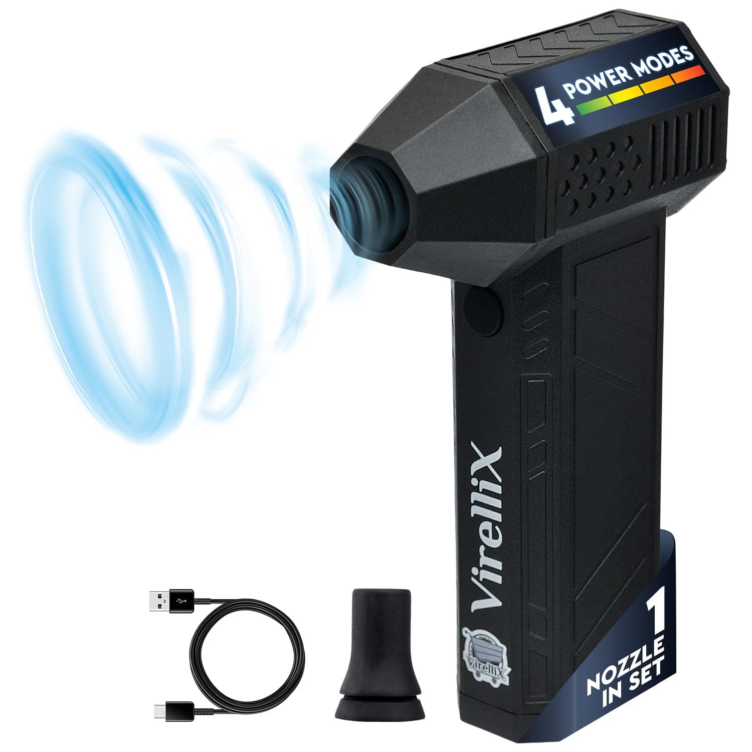 Powerful Electric Air Duster for PC - Turbojet 150000 RPM Air Blaster for Car Detailing - Rechargeable Air Duster for Electronics - for PS5 Dust Cleaner Handheld Blower Cordless - Soplador De Aire