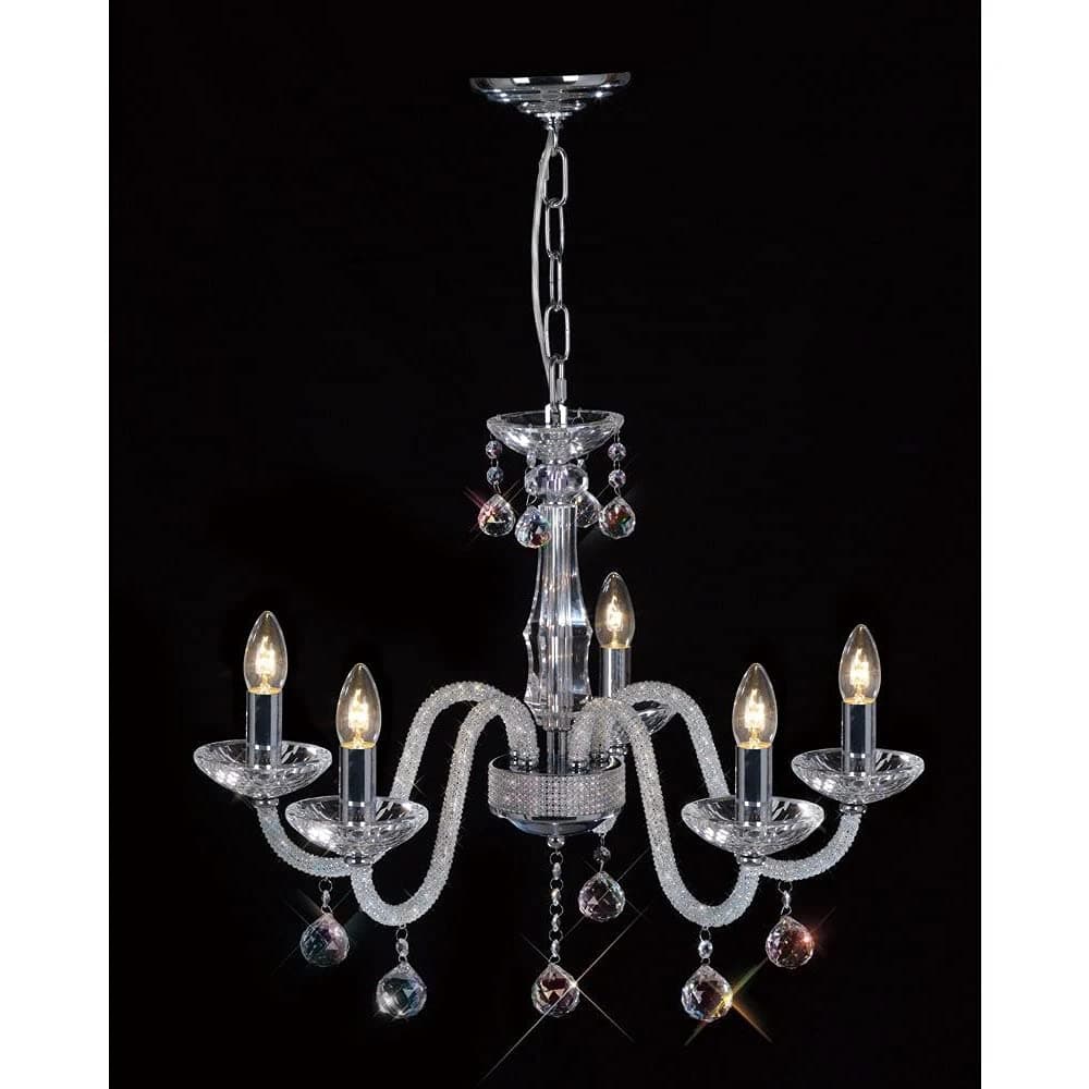 Amora Pendant 5 Light Polished Chrome/Crystal