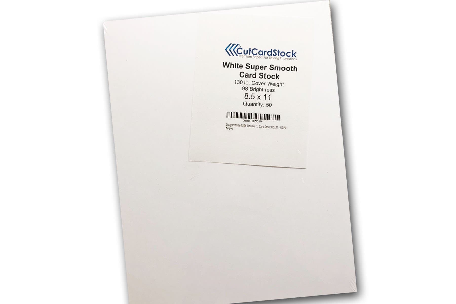 COUGARWhite 130# Double Thick Card Stock 8.5x11 - 50 Pk