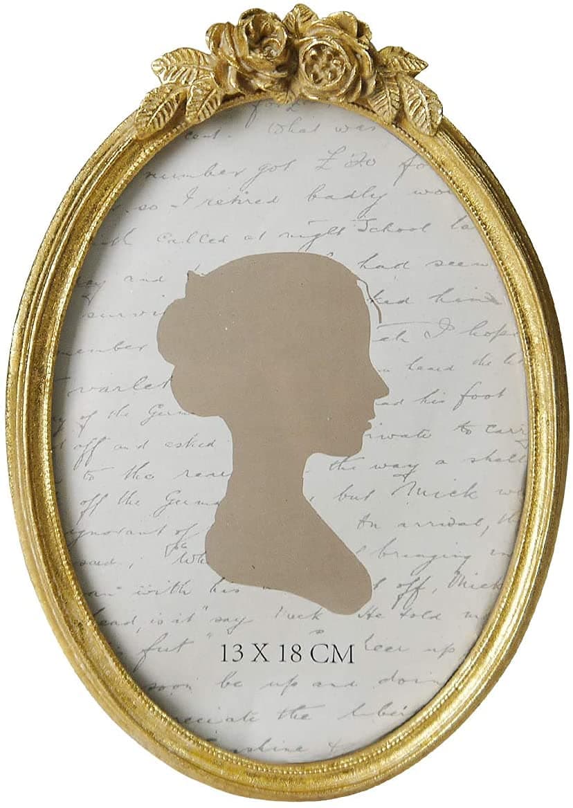 Sunlit Oval Vintage Picture Frame 5x7 Inch, Antique Photo Frames with Glass Front, Ornate Photo Display, Tabletop Wall Hanging, Gift Ideas