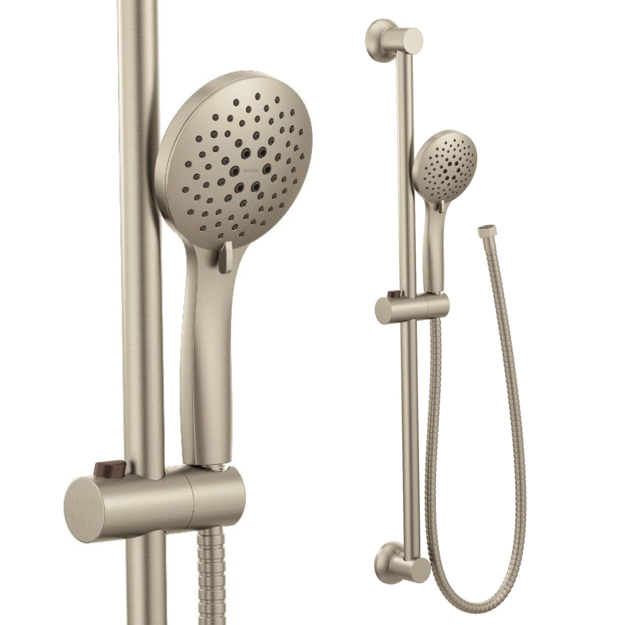 Brushed Nickel Eco-Performance 5-Function Handheld Removable Shower Head, Adjustable 30-Inch Slide Bar and 69-Inch Long Hose, 3558EPBN