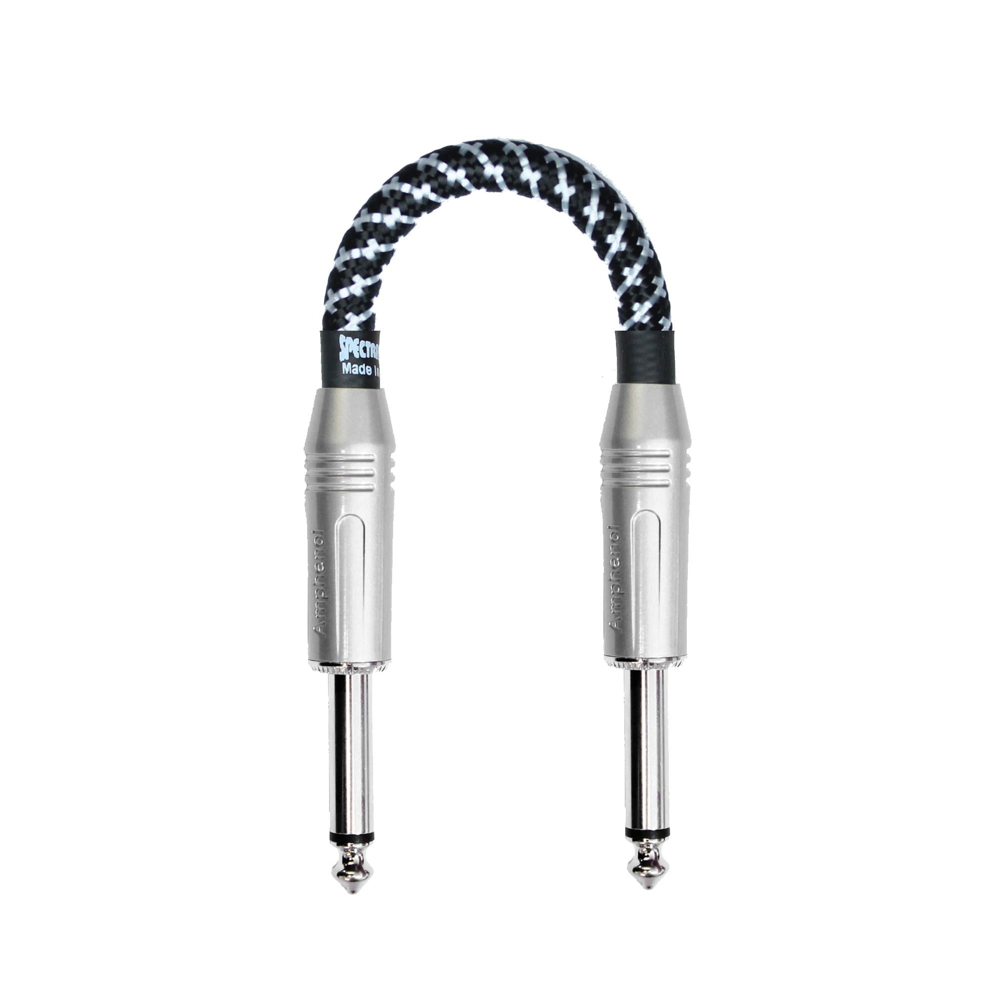 Braided Series Pedal Cable, Dual Straight Plugs, 9 Inch, Black